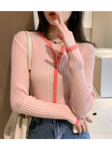 AMILUCK | Chic Short Knitted Open Cardigan Womens Slim Fit Long Sleeve Top Korean Style Fashionable Autumn New Arrival Sweater