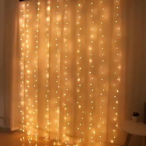 3M LED Curtain String Lights Fairy Decoration USB Holiday Garland Lamp 8 Mode For Home Garden Christmas Party New Year Wedding