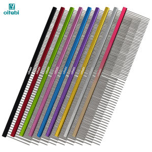 Oitabi Pet Comb Stainless Steel Long Teeth Comb for Dogs & Cats Pet Hair Comb for Home Grooming Kit Removes Knots Mats & Tangles