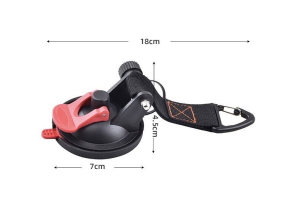 AverBEST 1ชิ้น ตัวดูดสูญญากาศ ที่แขวนสูญญากาศ ถ้วยดูดมินิ วัสดุ TPU แข็งแรงเกาะติดนาน สีแดง & สีดำ พร้อมสายไนลอนตะขอ มีฝาปิดดำ