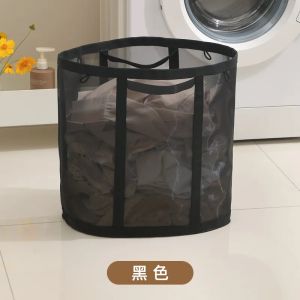 Foldable Wall-Mounted Bathroom Dirty Clothes Basket Laundry Hamper Organizer Home Use Mesh Basket  Style Laundry Tool