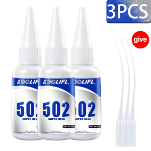 LOOLIFL | 502 Fast Drying Clear Super Glue Universal Instant Strong Adhesive High Strength For Metal Plastic Rubber Wood DIY Bond Repair