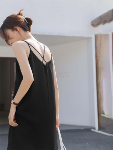 ชุดเดรสยาวผ้าชีฟองหลวมๆ คอวีสำหรับฤดูร้อน ชุดคลุมกันหนาวสำหรับผู้หญิง ชุดเดรสยาวผ้าชีฟองคอวีสำหรับฤดูร้อน