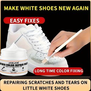 JOKJOK White Leather Restoration Kit - Easy Fixes for Scratched Faded Leather Renew Aged Leather Dye 30g Long-Lasting Repair