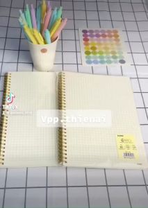 [Có ảnh thật] KLONG - Vở lò xo kép Caro (6x6)mm B5 100/76 bìa trong 120/200 trang MS 584/585 - VPP Thiên Ái