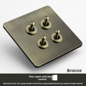 BaldeVance | Vintage Style Push Button Switch Sockets Antique Bronze Stainless Steel