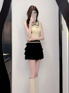 CHANGTONG | Youthful Knit Top Skirt Set