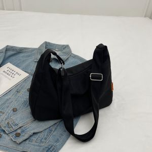 Large Capacity Canvas Dumpling Bag Womens Crossbody Shoulder Bag Spring Summer Versatile Bag Korean Style Soft Handbag