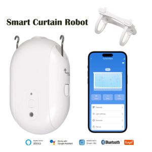 Tuya Bluetooth Smart Electric Curtain Robot Timing Auto Opener Light Sensor App Remote Control Support Alexa Google Home