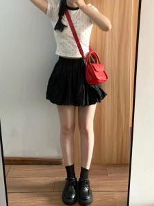 Black Bloomer Halter Neck Mini Dress Womens Spring Summer High Waist A-Line Pleated Short Skirt Lantern Pants Korean Style