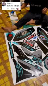 Sticker body gordon Decal Kawsaki KLX Gordon Motif hitam tosca D-A5-011 D-A5-000