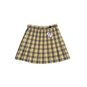 Original Mars Home JK Uniform Plaid Skirt Yellow Gingham Academy Style Half-length Womens Pleated Skirt City Commute Casual Wear