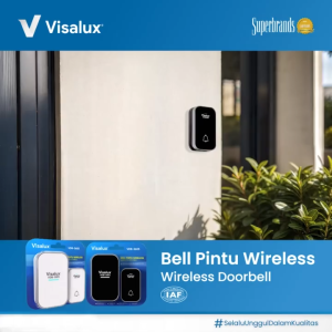 Visalux Wireless Door Bell Doorbell/Bel Pintu Rumah Kantor Tanpa Kabel - Black White (VDB-3605)