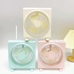 พัดลมตั้งโต๊ะ SQUARE FAN แบบชาร์จ USB พกพาสะดวก 6 นิ้ว 3 ระดับความเร็ว พร้อมส่งจากไทย