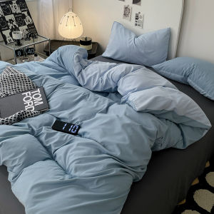 Washed Cotton Duvet Cover Single Piece 150x200x230 Student Dormitory Single Double 1.8 Quilt Cover Three Four Piece Set