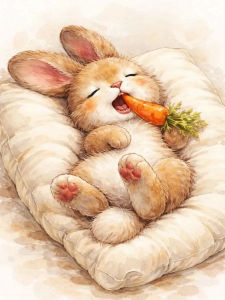 Huacan 5D DIY Diamond Painting Sleeping Little Rabbit Diamond Mosaic Animal New Arrivals Picture Of Rhinestones