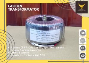 trafo toroid donat 5A CT 18v - 24v murni (spesifikasi standart)