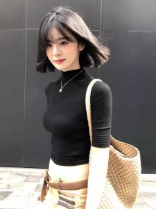 CHANGTONG | Spring Popular Style Korean Fashion Slimming Black T-Shirt