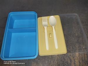 Vibrant BentoBoxnColorful Lunch Box with Compartments Spoon and Fork(Baonan)