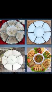 Bộ Bát Đĩa Hoa Mặt Trời Trắng Trơn [ Bát Tràng ]Set Bát Đĩa Cúng Gia Tiên