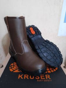 sepatu safety krusher Texas brown kulit /sepatu proyek ujung besi termurah
