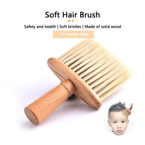 Professional Salon Broken Hair Cutting Brush Wood Handle Soft Hair Brush Neck Face Duster Clean Hairdressing Styling Tools