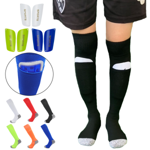 Long-Tube Knee High Soccer Socks With Pockets Adults Youths Kids Size Integrated Sports Socks Can Insert Football Leg Guards