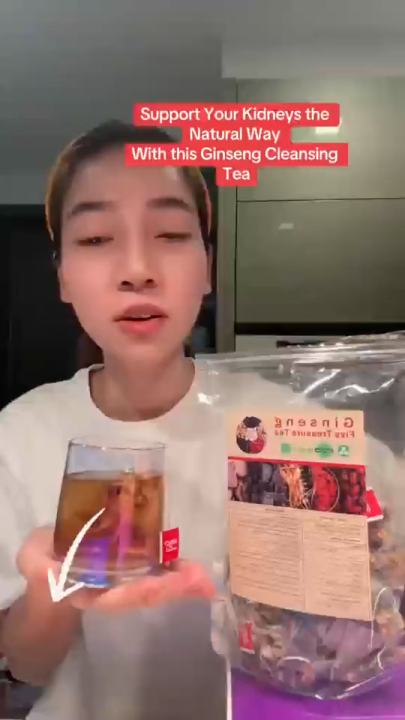 Ginseng Five Treasure Tea-Intentionalk Kidney Tea Formula Ginseng SIX Treasure Tea, Ginseng Tea Kidney Cleansing Tea Wubao Tea