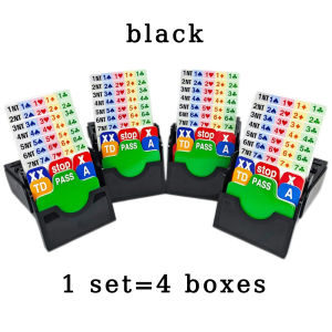 (Set of 4)  Black Bridge Bidding Box with Bridge Paper Playing Cards Bridge Partner Bidding Device Official In Tournment