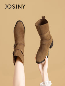 Josiny | Women Slim Short Ankle Boots Fur Lined