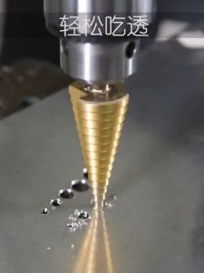Mata Bor Pagoda 4-12 Besi Kerucut Cone Drill Hole Saw Kuningan Titanium Coated