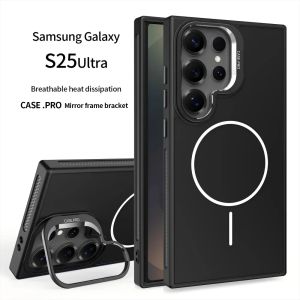 Invisible Bracket Cooling Function Case for Samsung Galaxy S25 S24 Ultra with MagSafe Wireless Charging Drop Protection Cover
