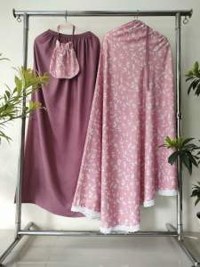 𝒴𝓃 | Mukena Dewasa Terbaru 2024 Rayon Motif Shaby Free Tas | Dailywear Travel Friendly