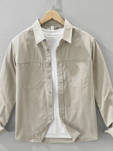 Casual Cotton Long Sleeve Shirt Mens Loose Fit Classic Collar Fashion Outerwear Comfortable Feeling Spring Autumn Season