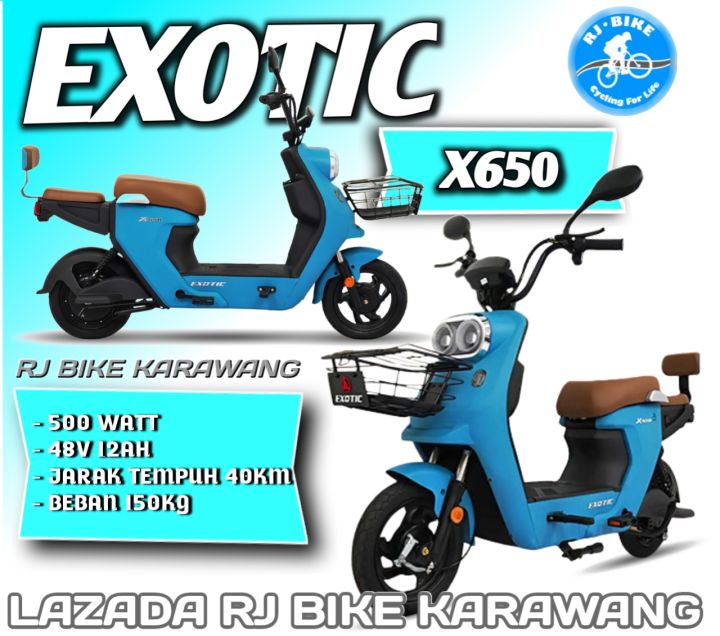 Sepeda Listrik Exotic X650 New Model 500watt Garansi Resmi Sepeda