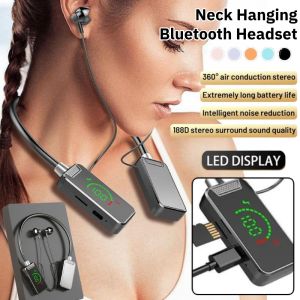 Wireless Sound Card Live Broadcasting and Audio Editing Earphones Waterproof Sport Headset Neck Hanging Bluetooth Noise Cancellation Headphone with Mic