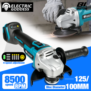 Electric Goddess 125/100mm Brushless Electric Angle Grinder Cordless Polishing Grinding Tool For Makita 18V Battery Pin ﻿