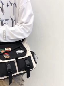 Messenger Bag Men Japanese Style Street Wear Large-Capacity Shoulder Bag Casual Student Canvas Bag