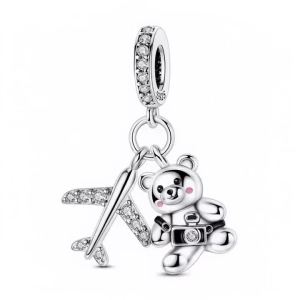 Charm Bạc 925 Nguyên Bản Hình Hổ Gấu Voi Cá Sao Hạt Làm Vòng Tay Vòng Cổ Trang Sức Quà Tặng Cho Nữ