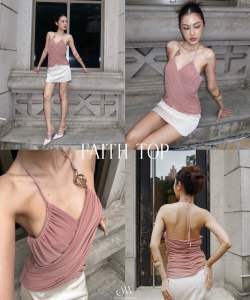 Secretwonderland FAITH :สายเดี่ยวคล้องคอผ้าพลีททรงไขว้ เวลาเจอไฟคือสะท้อนสวยมากก 💫