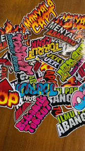 36 PCS Stiker Pack Kata Kata Viral  Standart Tobrut Dana Pelajar Ilmu Padi Gank Anti Air Anti Minyak