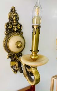 [HCM] Đèn vách cầy đồng đá tự nhiên đèn vách cầy đồng đèn nến