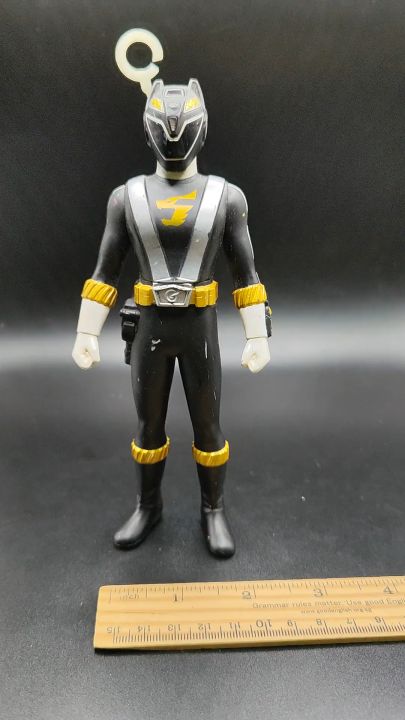 Engine Sentai Go-onger Power Rangers Black Vinyl Figure 6" Bandai 2007 Japan import ขบวนการเอนจิน โกออนเจอร์