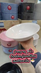 [6ใบ] ชามเมลามีน 9นิ้ว ทรงปากบาน - มีขอบ ใส่ก๋วยเตี๋ยว ตราเสือ Tigerware 9 Inch Melamine Bowl  pack of 6