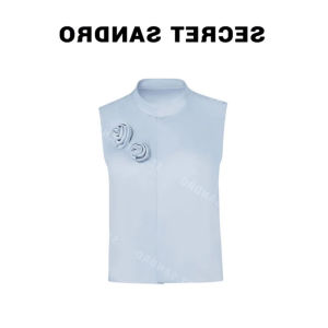 Oajer Oujier Flagship Womens Clothing Store Ou Same Style Summer Accessible Luxury New Chinese Style Three-Dimensional Flower Sleeveless Short Vest