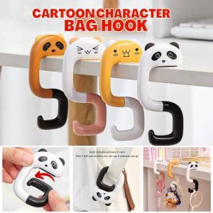 Portable 2 IN 1 Cartoon Animal Bag Hook Desk Hook High Quality Backpack Keychain Clothes U-Shaped Office Bag Hook