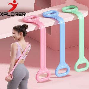 New 8 Shape Resistant Band Workout Exercise Rubber Super Elastic Band Body Stretch Resistance Rope Arm Slimmer TPE Chest Shoulder expander Men Women Home Office Fitness Tool