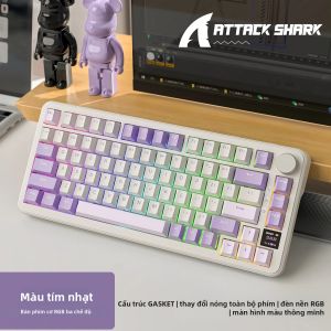 ATTACK SHARK | Bàn Phím Cơ Không Dây Attack Shark X85PRO RGB Với Màn Hình Màu Thông Minh Núm Xoay Hợp Kim Công Nghệ GASKET Hỗ Trợ Thay Nóng Cho Win & Mac