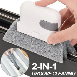 2 In 1 Groove Cleaning Tools Window Frame Cleaning Sliding Door Track Brush Kitchen Bathroom Floor Gap Window Slot Cleaner Tools