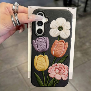 Lychee Texture Phone Case For Samsung A57 5G A56 5G A 37 A55 A54 A37 A36 A35 A53 A34 A26 A17 A16 A15 A07 A06 Flowers Cases Cover